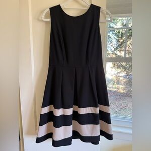 Black and Cream Striped Dress